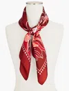 Talbots Floral Swirls Square Scarf - Deep Burgundy - 001  In Deep Burgundy