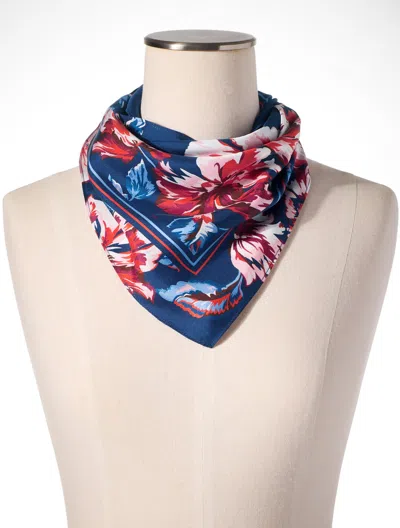 Talbots Foliage Border Square Scarf - Ink - 001  In Multi