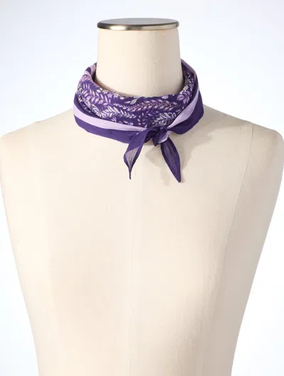 Talbots Foliage Fresco Diamond Scarf - Bramble Purple - 001