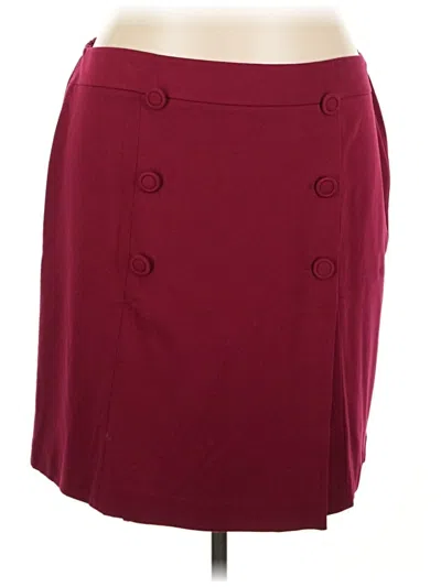 Pre-owned Talbots Formal Skirt In Burgundy