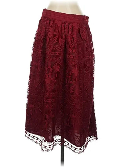 Pre-owned Talbots Formal Skirt In Burgundy