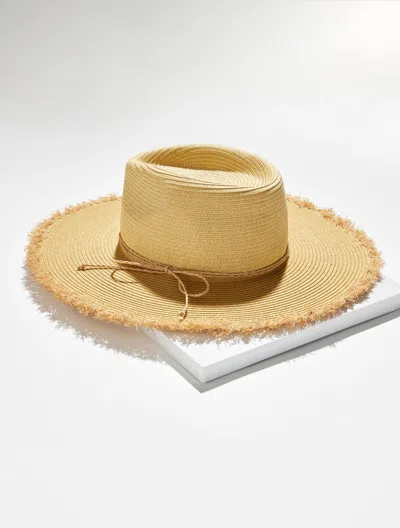 Talbots Frayed Edge Straw Beach Hat - Natural - 001  In Brown