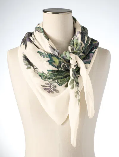 Talbots Fresco Floral Square Scarf - Ivory - 001