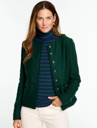 Talbots Fringe Shetland Jacket - Deep Forest Green - 2