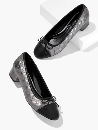 Talbots Gabriel Quilted Metallic Nappa Pumps - Gunmetal - 10 1/2 M  In Gray