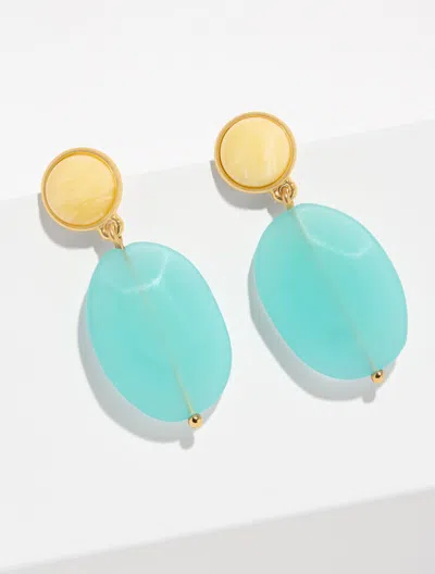 Talbots Garden Gems Drop Earrings - Sea Salt Blue / Gold - 001