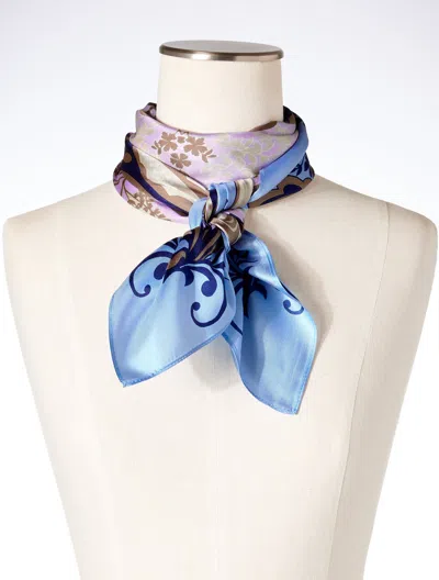 Talbots Garden Paisley Square Scarf - Vista Blue - 001