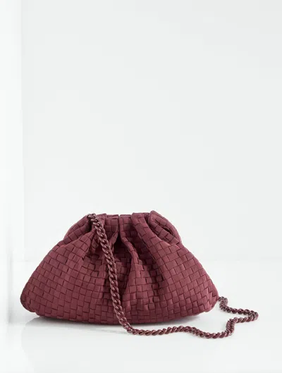 Talbots Gathered Grosgrain Clutch - Red Wine - 001