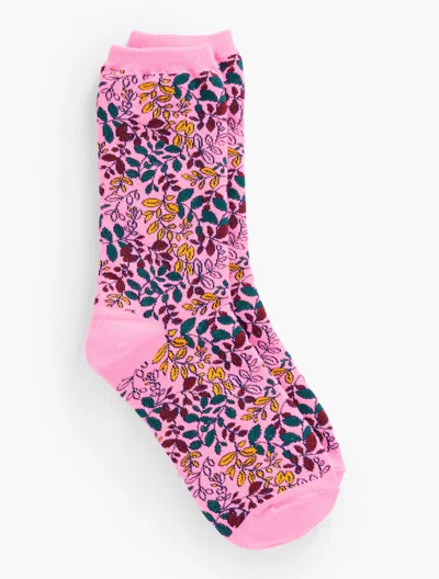 Talbots Gathered Leaves Trouser Socks - Moonlite Mauve - 001
