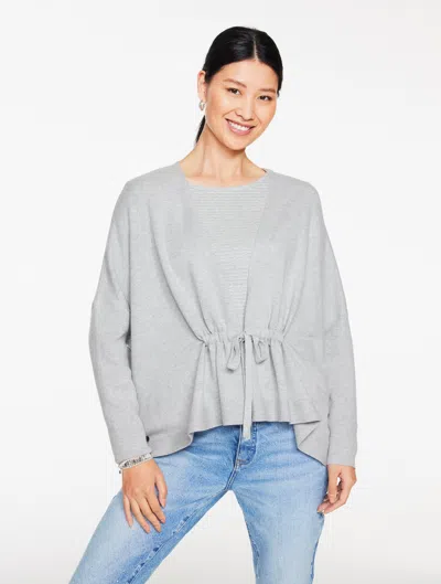 Talbots Gathered Waist Flyaway Cardigan Sweater - Grey Sky Heather - Xs/s  In Gray