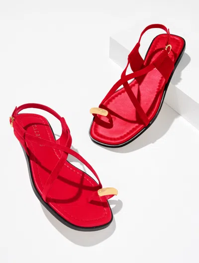 Talbots Gena Ring Suede Sandal - Red - 11m