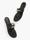 Talbots Gia Bamboo Thong Sandals - Black - 11m