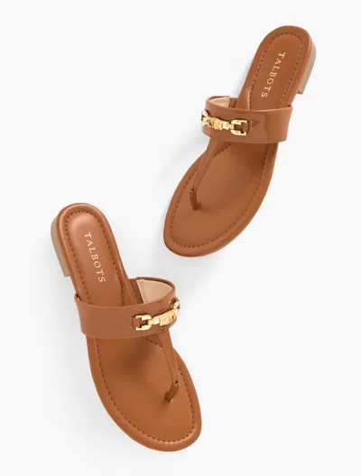 Talbots Gia Bamboo Thong Sandals - Havana Tan - 8m