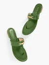 Talbots Gia Bamboo Thong Sandals - Olive Grove - 11m