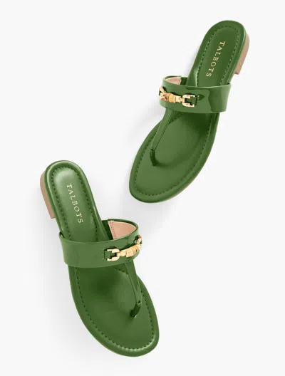Talbots Gia Bamboo Thong Sandals - Olive Grove - 11m
