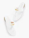 Talbots Gia Bamboo Thong Sandals - White - 9m