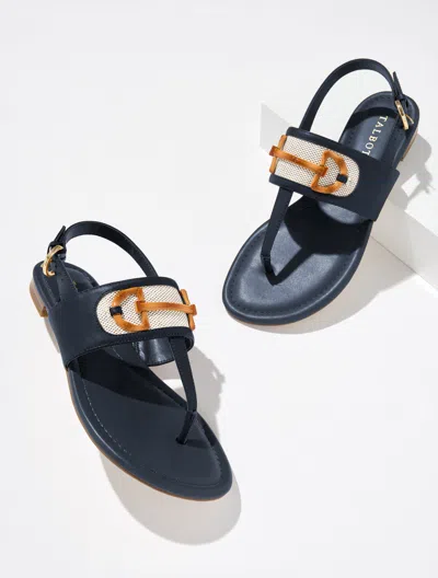 Talbots Gia Bit Nappa Thong Sandals - Blue - 11m