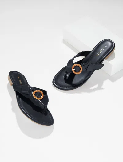 Talbots Gia Buckle Thong Sandals - Blue - 11m  In Black