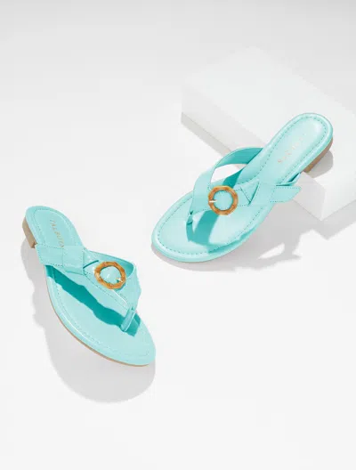 Talbots Gia Buckle Thong Sandals - Turquoise Blue - 11m