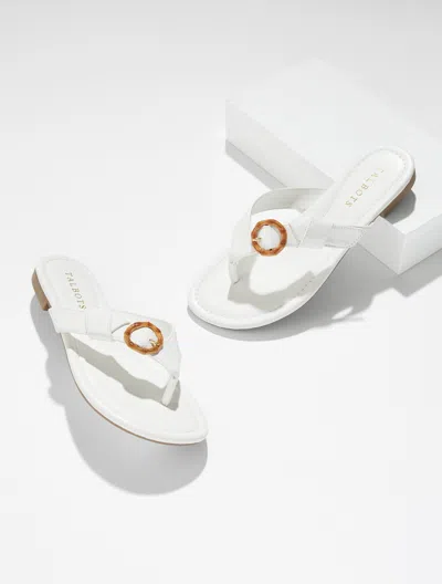 Talbots Gia Buckle Thong Sandals - White - 7m