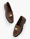 Talbots Gianna Leather Loafers - Croc Embossed - Dark Walnut - 10 1/2 M  In Brown