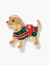 Talbots Gift Puppy Brooch - Lush Green/gold - 001