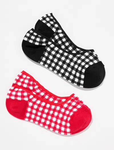 Talbots Gingham No Show 2-pack Socks - Black - 001