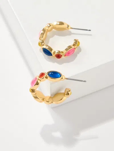 Talbots Gleam Hoop Earrings - Bright Pink/gold - 001