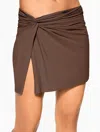 Talbots Profile By Gottexâ® Twist Front Cover-up Swim Skirt - Espresso - Xl