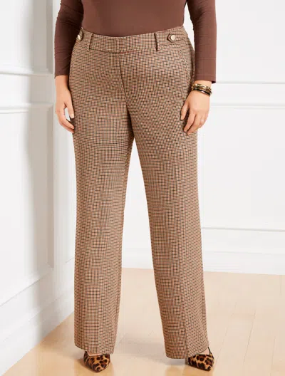 Talbots Misses -  Greenwich Wide Leg Pants - Autumn Check - Ginger/brown - 8 In Ginger,brown