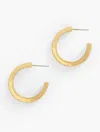 Talbots Hammered Hoop Earrings - Gold - 001  In Gold