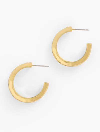 Talbots Hammered Hoop Earrings - Gold - 001