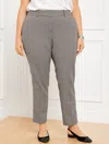 Talbots Plus Size -  Hampshire Straight Ankle Pants - Harvest Houndstooth - Black/ivory - 20 In Black,ivory