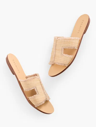 Talbots Hannah Frayed Raffia Slides - Natural - 11m