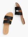 Talbots Hannah Vachetta Leather Slides - Black - 11m