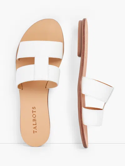 Talbots Hannah Vachetta Leather Slides - White - 7m