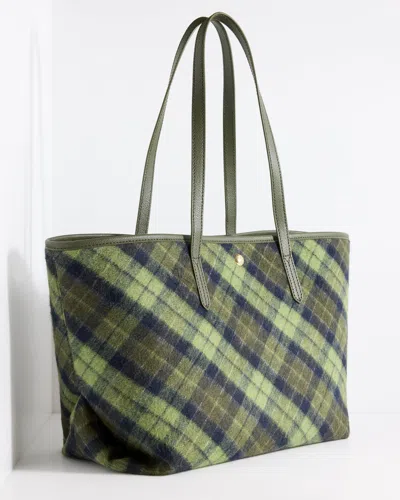 Talbots Harper Hunting Plaid Tote - Wild Iris - 001