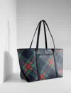 Talbots Harper Jolly Tartan Tote - Indigo - 001  In Purple
