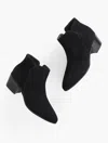Talbots Harper Suede Block Heel Ankle Boots - Black - 10 1/2 M