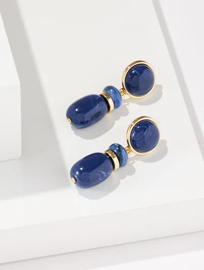 Talbots Harvest Drop Earrings - Blue/gold - 001  In Blue,gold