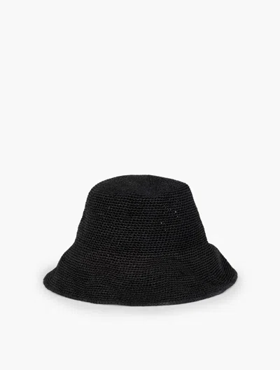 Talbots Hat Attack Chic Crochet Bucket Hat - Black - 001