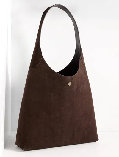 Talbots Hayden Suede Large Hobo Bag - Dark Chocolate - 001