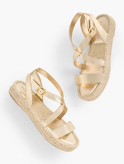 Talbots Hester Metallic Nappa Espadrille Sandals - Gold - 9m