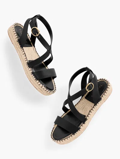 Talbots Hester Nappa Espadrille Sandals - Black - 9m