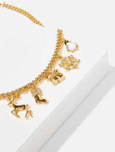 Talbots Holiday Charm Necklace - Gold - 001