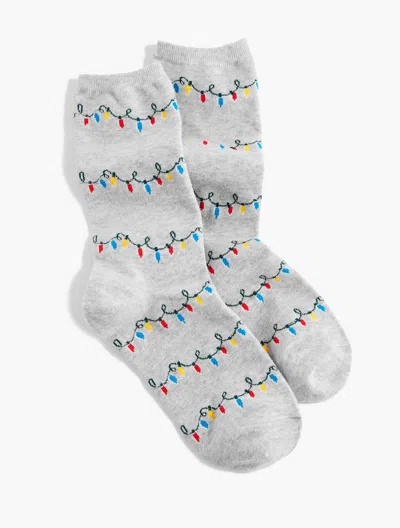 Talbots Holiday Lights Trouser Socks - Grey Sky Heather - 001  In Gray