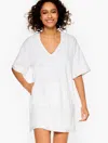 TALBOTS HOODED TERRY COVER-UP - WHITE - LARGE TALBOTS