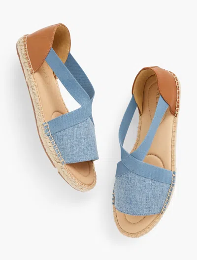 Talbots Illysa Espadrille Sandals - Linen - Blue Sky - 9m - 100% Cotton