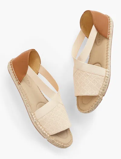 Talbots Illysa Espadrille Sandals - Linen - Natural - 8 1/2 M - 100% Cotton