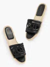 Talbots Ilyssa Links Nappa Espadrille Slides - Black - 9m